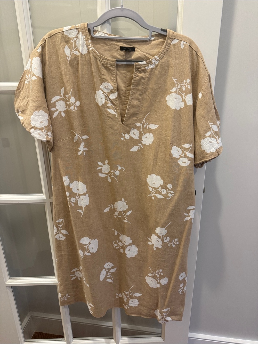 Ann Taylor Tan Floral Mini Dress